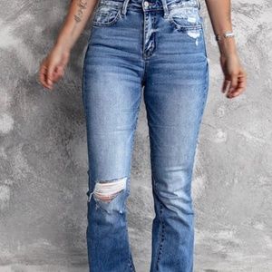 Ripped bootcut jeans